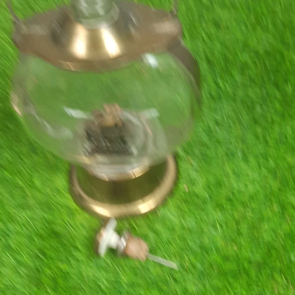 Vintage Brass and Glass Ship Lantern Wind Up Musical